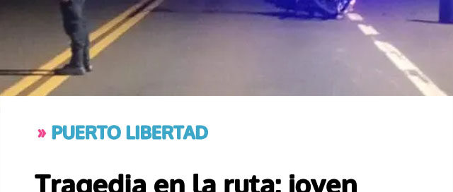 PUERTO LIBERTAD: Tragedia en la ruta: joven perdió la vida tras despiste en motocicleta