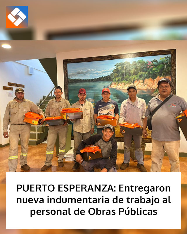 PUERTO ESPERANZA: Entregaron nueva indumentaria de trabajo al personal de Obras Públicas