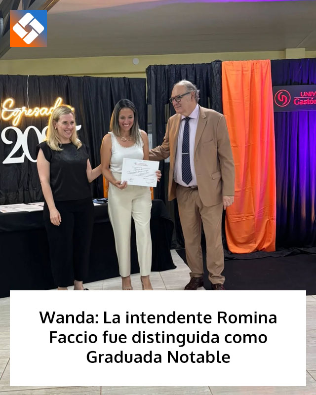 Wanda: La intendente Romina Faccio fue distinguida como Graduada Notable