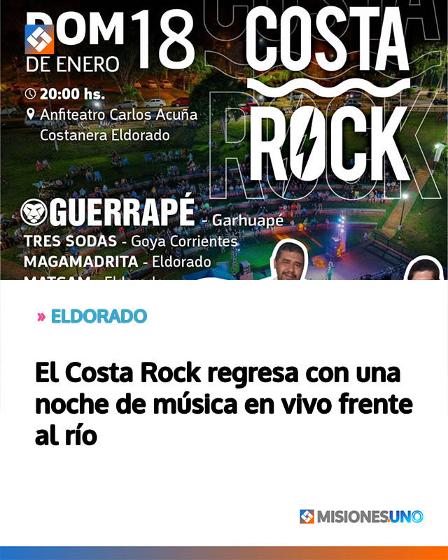 El Costa Rock regresa con una noche de música en vivo frente al río