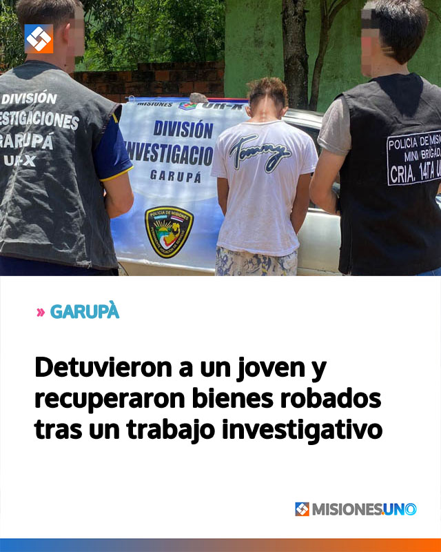 Detuvieron a un joven y recuperaron bienes robados tras un trabajo investigativo