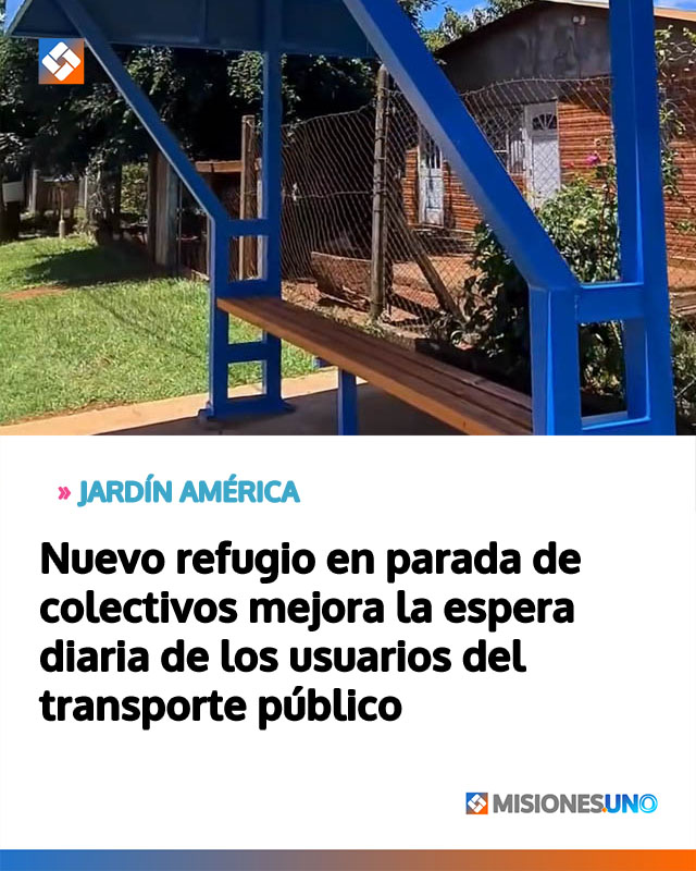 Nuevo refugio en parada de colectivos mejora la espera diaria de los usuarios del transporte público