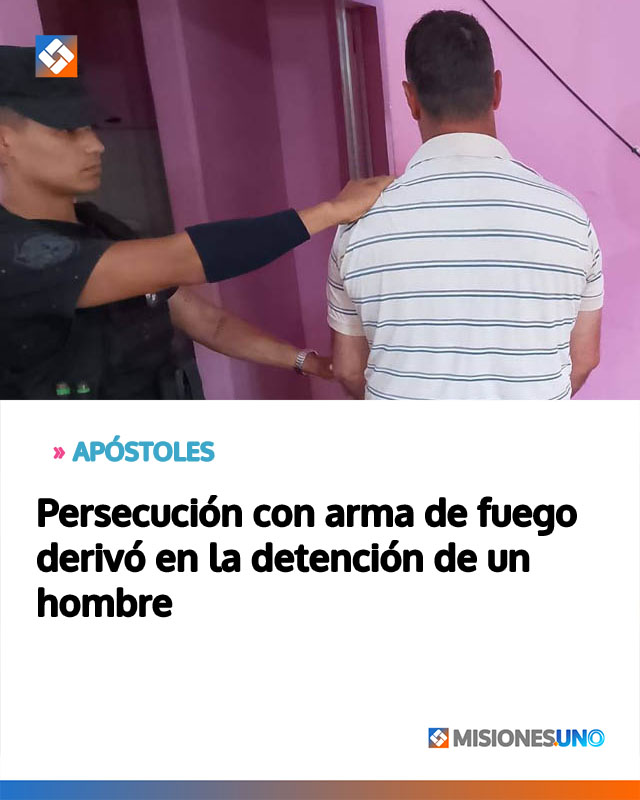 Persecución con arma de fuego derivó en la detención de un hombre