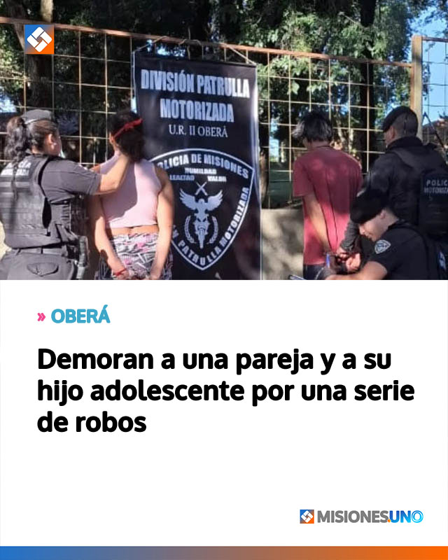 Demoran a una pareja y a su hijo adolescente por una serie de robos