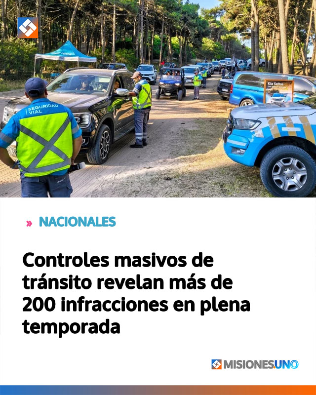 Controles masivos de tránsito revelan más de 200 infracciones en plena temporada
