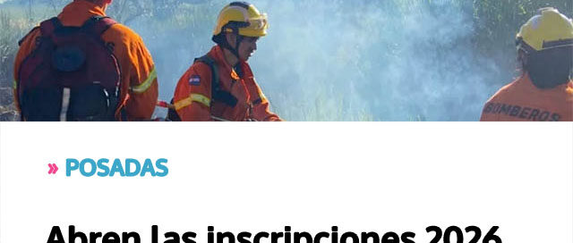 Abren las inscripciones 2026 para aspirantes y cadetes de Bomberos Voluntarios