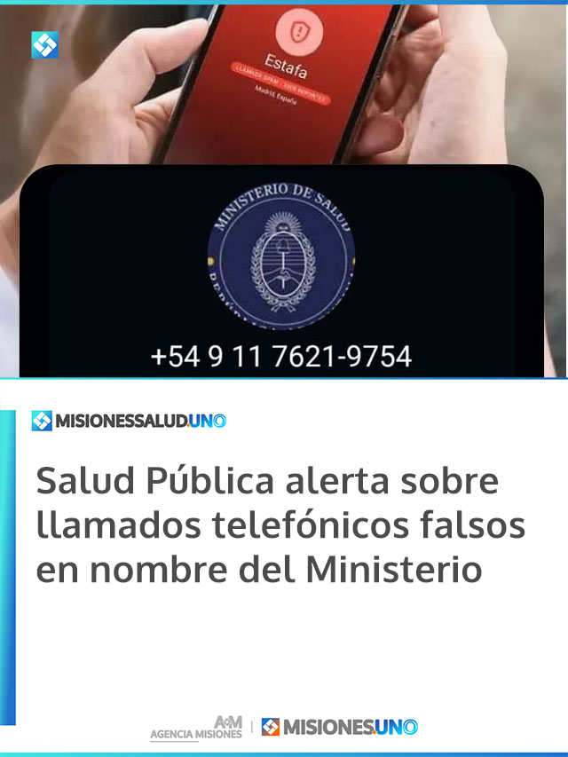 Salud Pública alerta sobre llamados telefónicos falsos en nombre del Ministerio