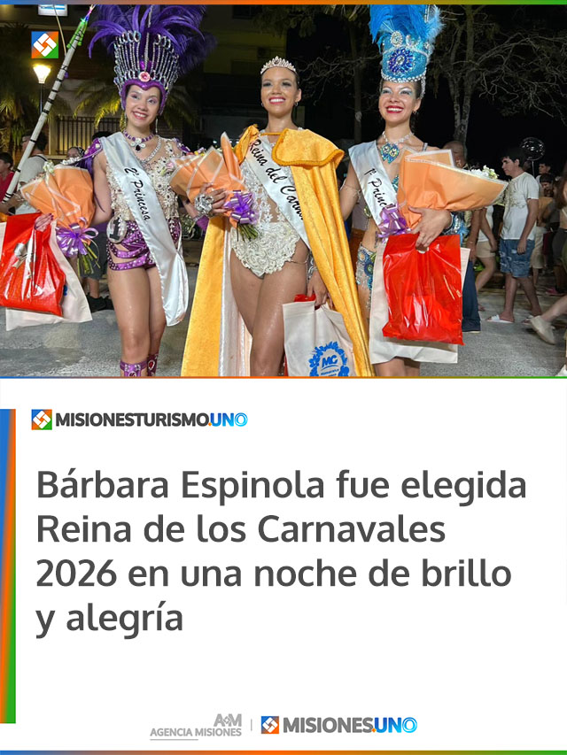 Bárbara Espinola fue elegida Reina de los Carnavales 2026 en una noche de brillo y alegría
