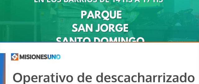 Operativo de descacharrizado en Libertad: recorrerán tres barrios este martes
