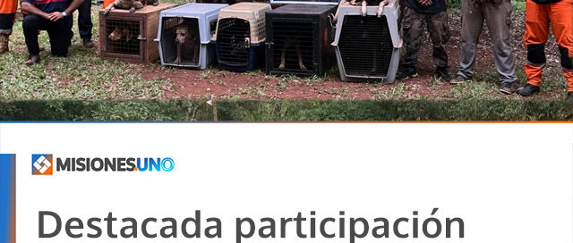 Destacada participación de la Unidad Canina de Bomberos de Iguazú en Salto Encantado