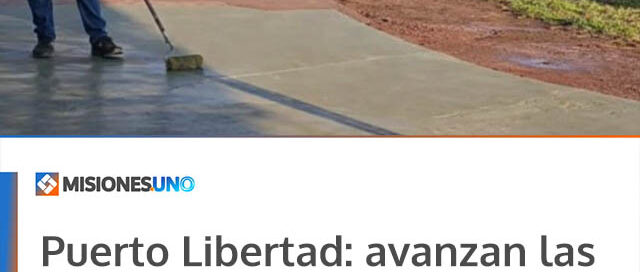 Puerto Libertad: avanzan las obras de puesta en valor en la Plaza Héroes de Malvinas