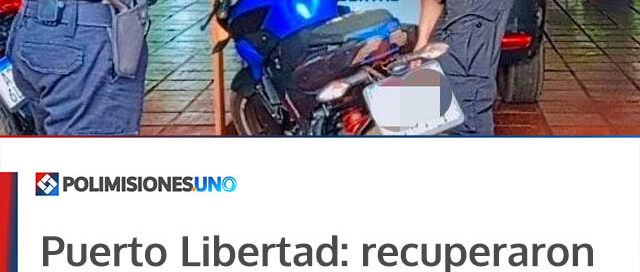 Puerto Libertad: recuperaron una motocicleta robada en Buenos Aires durante un operativo de control