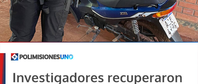 Investigadores recuperaron una motocicleta robada en Puerto Iguazú